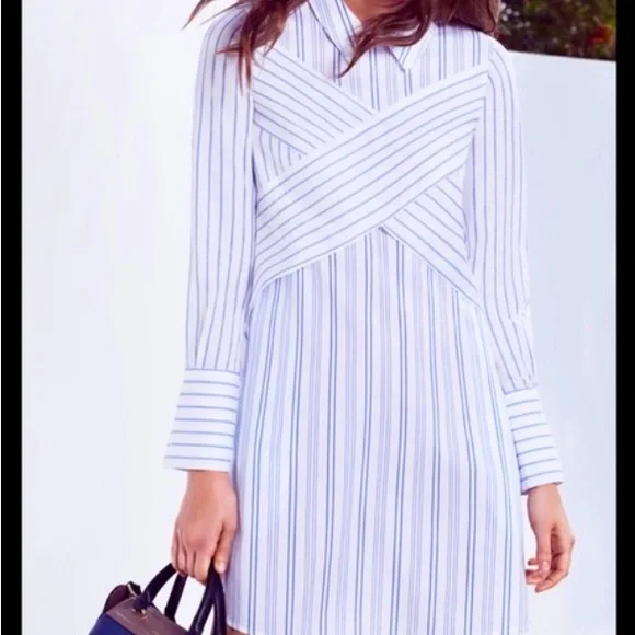 bcbgmaxazria shirt dress Stripe Shirt Dress With Lace